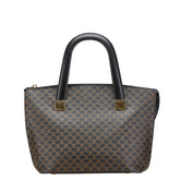 セリーヌ マカダム ハンドバッグ ブラック ブラウン PVC レザー レディース CELINE 【中古】